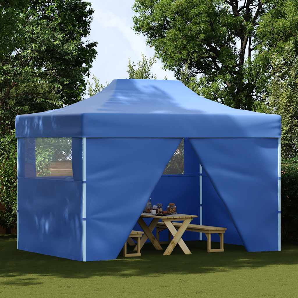 42512 vidaXL Foldable Tent Pop-Up with 4 Side Walls 3x4,5 m Blue