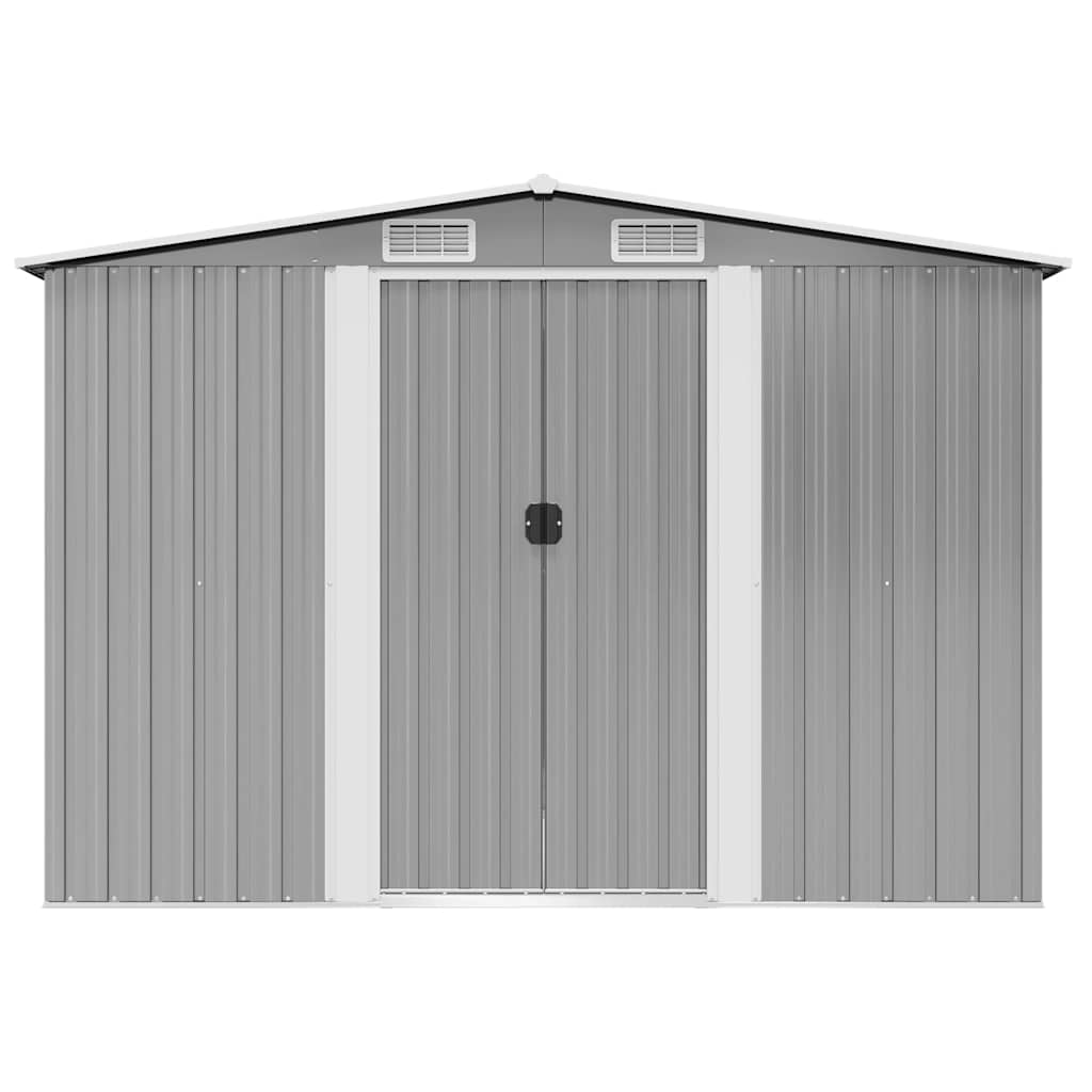 Magazie șopron metalic de grădină, 257 x 205 x 178 cm, gri