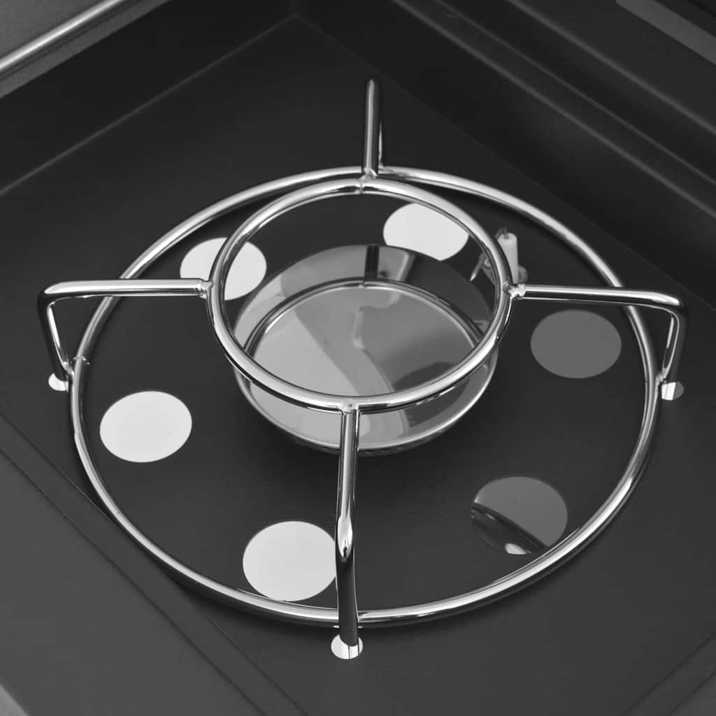 Grătar cu Gaz cu Ardere cu ușă Argintiu Oțel cu furtun metalic