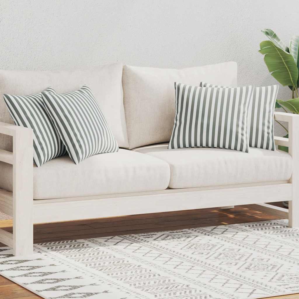 Perne de exterior, 4 buc, imprimeu dungi, 45x45 cm, gri