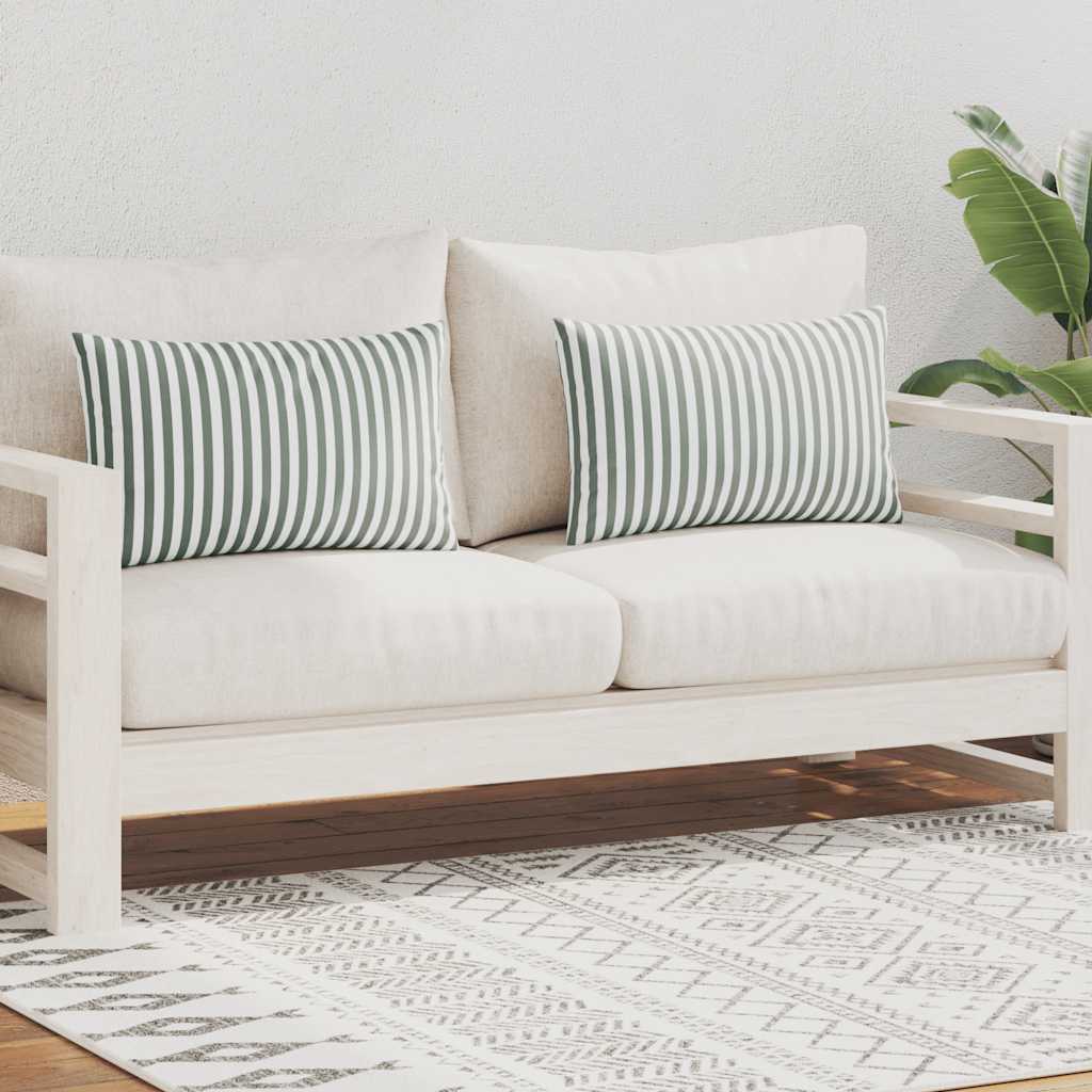 Perne de exterior, 2 buc., gri, 60 x 40 cm, imprimeu dungi