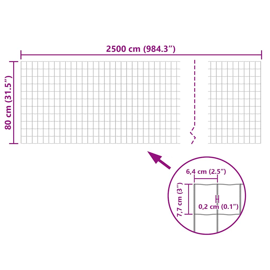 Euro gard, gri, 25 x 0,8 m, oțel