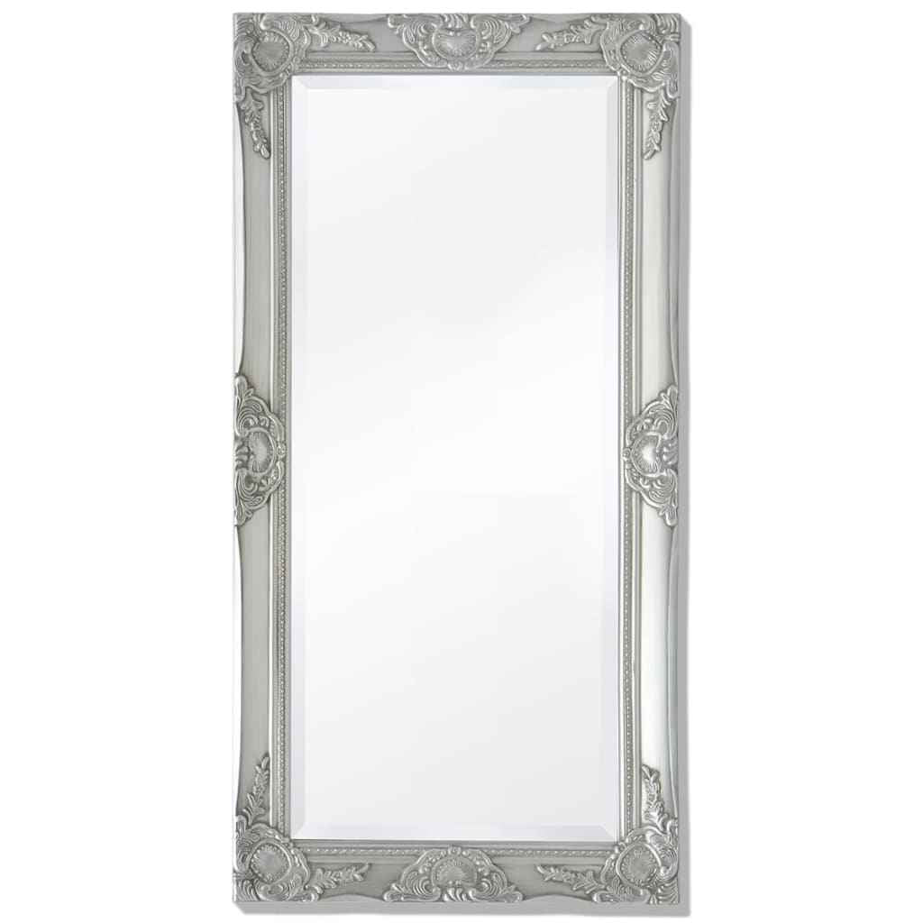 Oglindă verticală în stil baroc, 100 x 50 cm, argintiu
