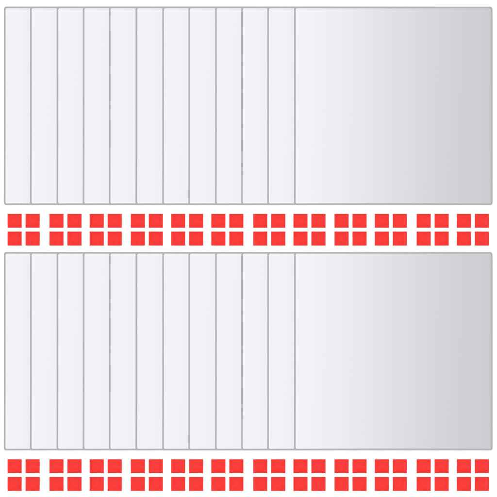 Plăci pentru oglindă, sticlă, pătrat, 24 buc.