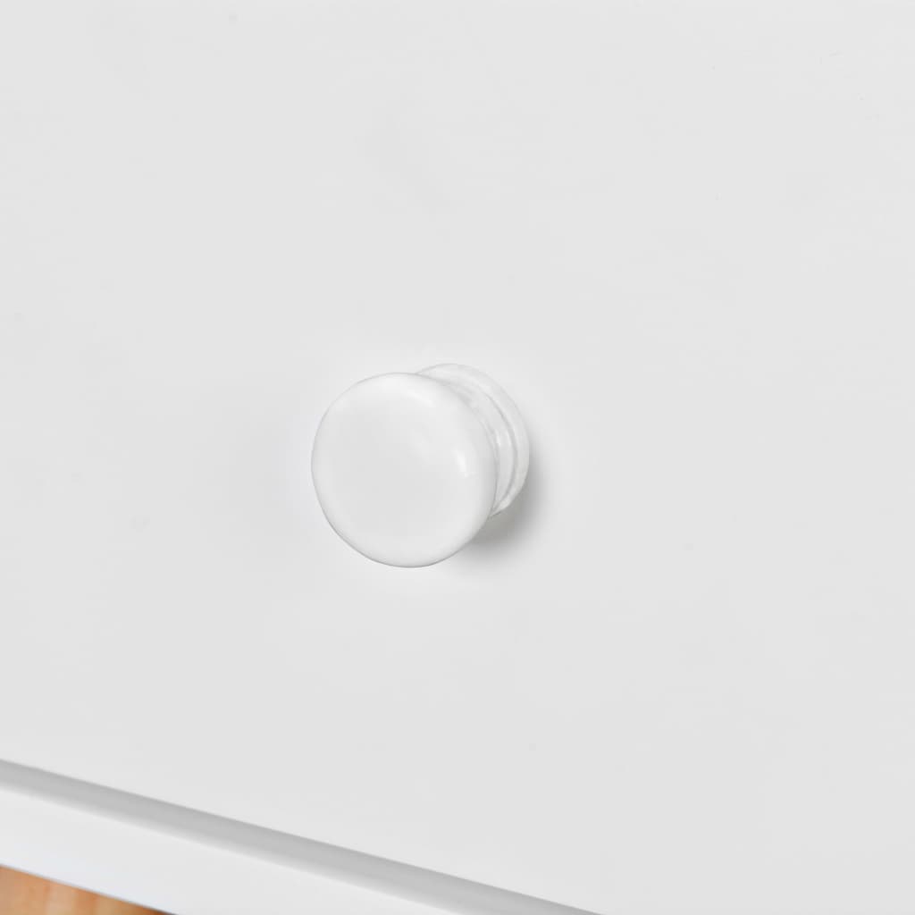 Noptiere din lemn masiv de pin 2 buc, 40 x 30 x 61 cm, alb