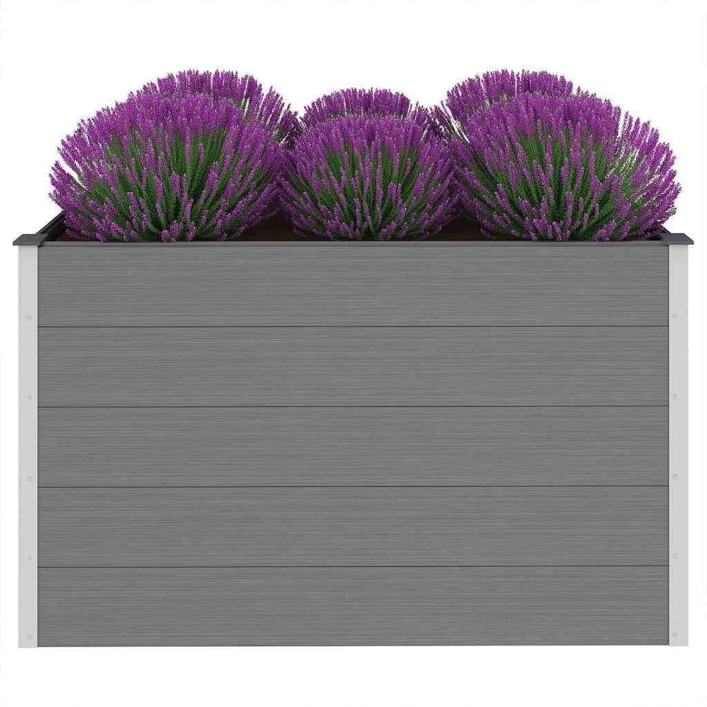 Strat înălțat de grădină, gri, 150 x 100 x 91 cm, WPC