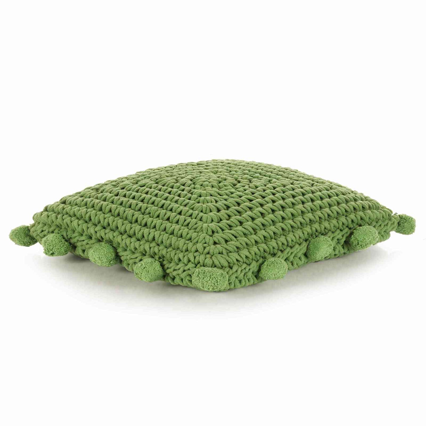 Perna decorativă Basketweave cu pernă Verde 50 x 50 cm Bumbac