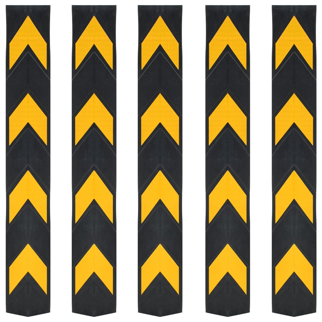 Colțare protectoae reflectorizante, 5 buc., cauciuc, 80 cm