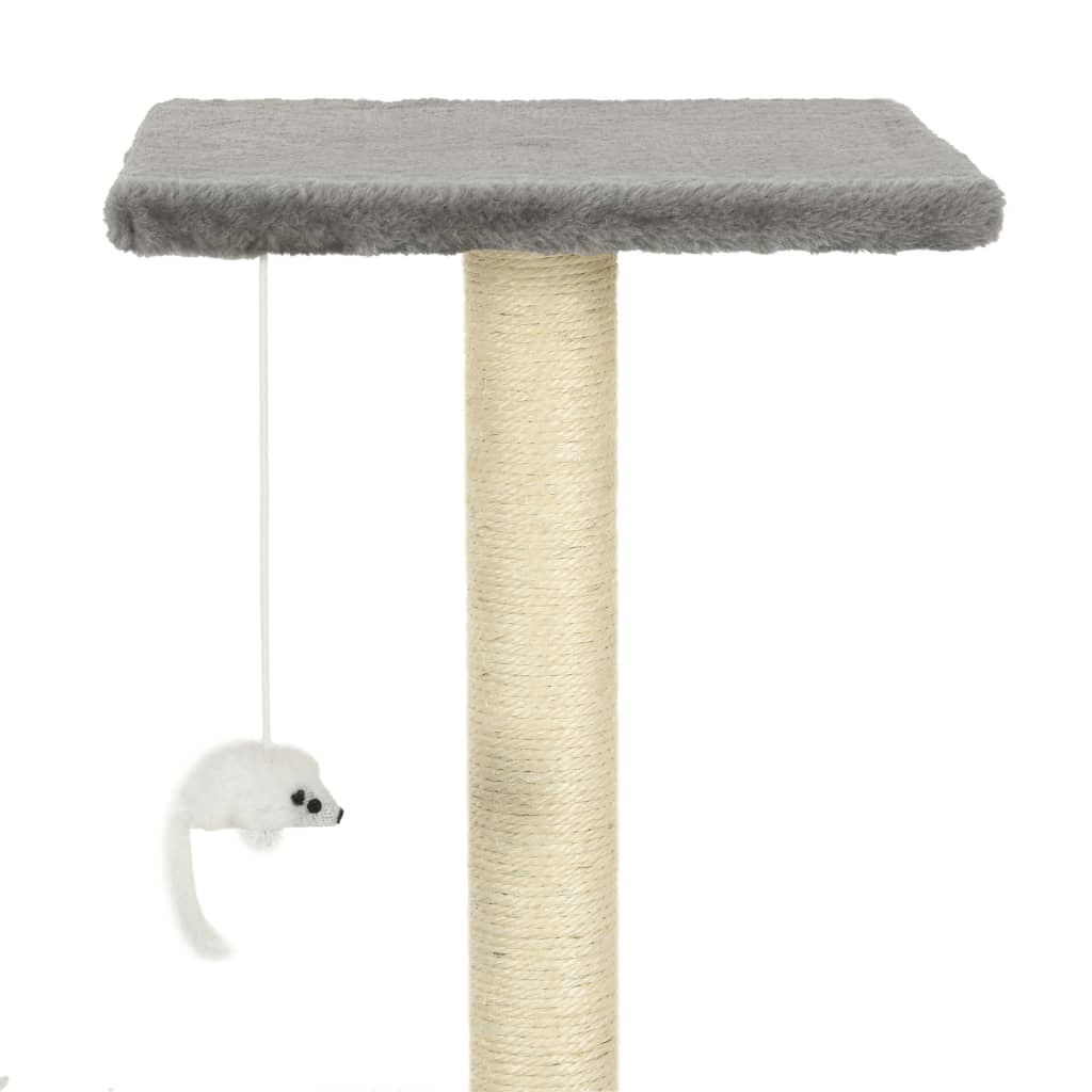 Ansamblu pentru pisici cu stâlpi din funie de sisal, 95 cm Gri