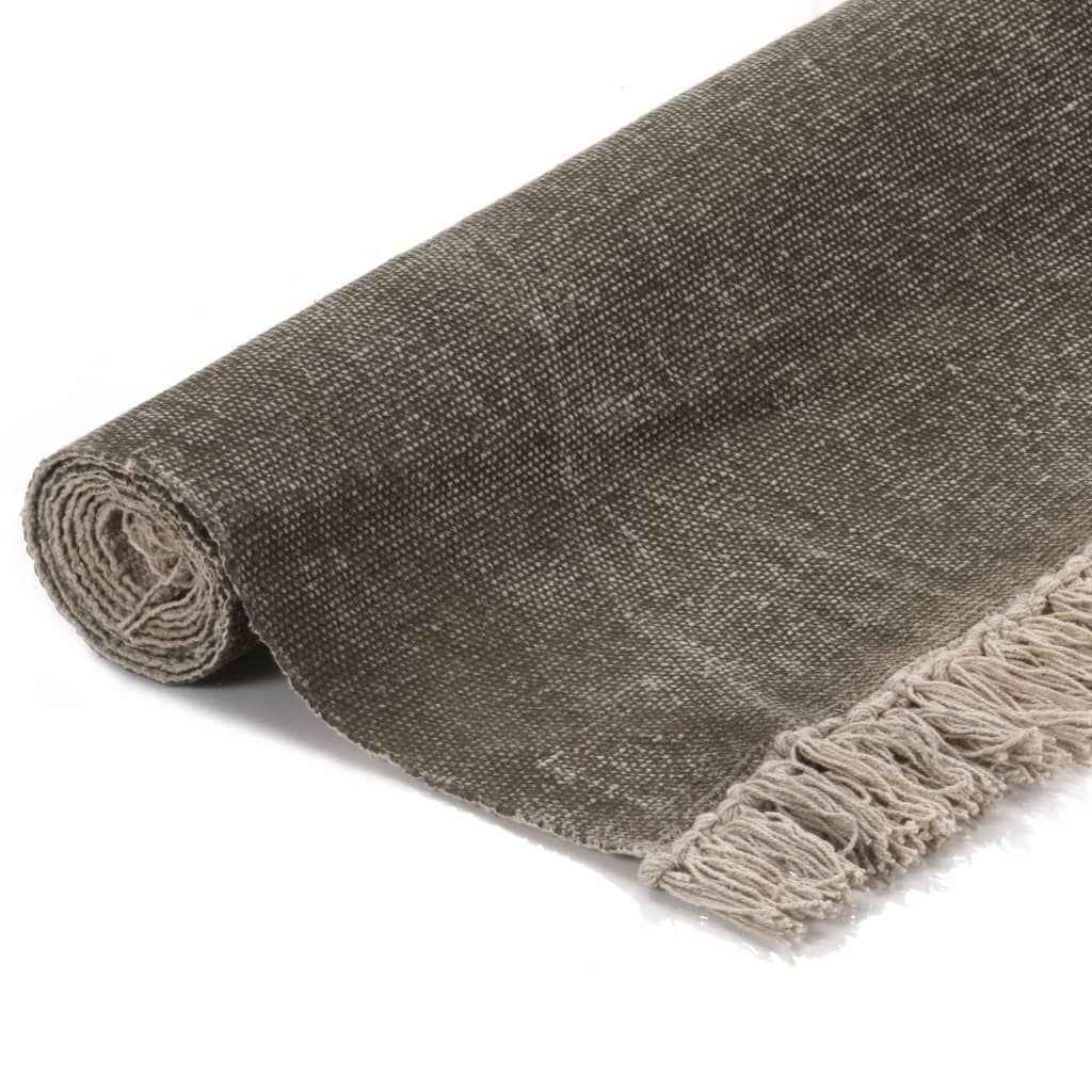 Covor Kilim, gri taupe, 160 x 230 cm, bumbac