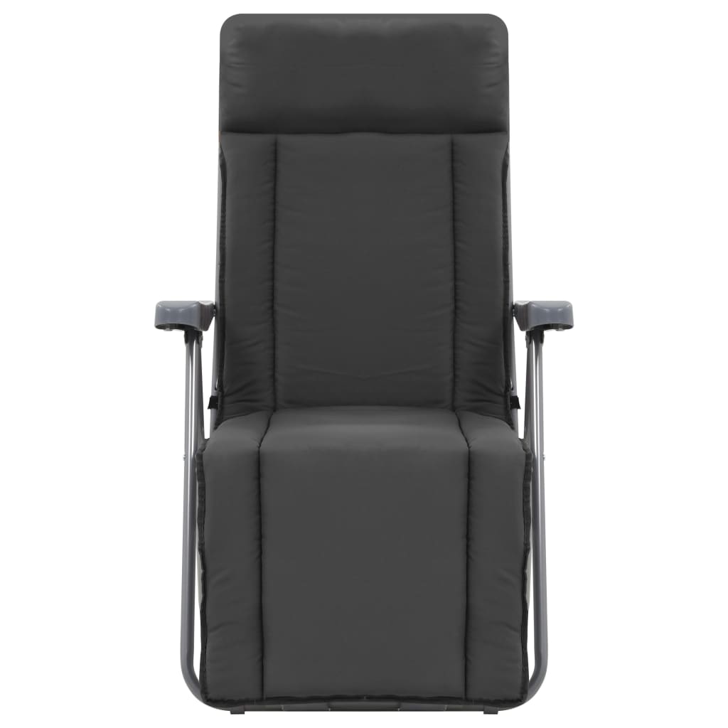 Scaune de grădină pliabile cu perne, 2 buc., gri