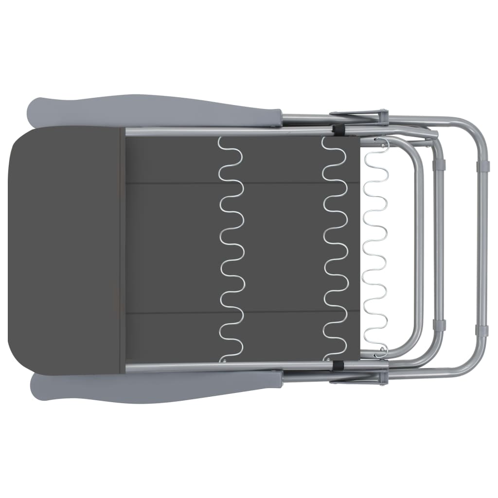 Scaune de grădină pliabile cu perne, 2 buc., gri