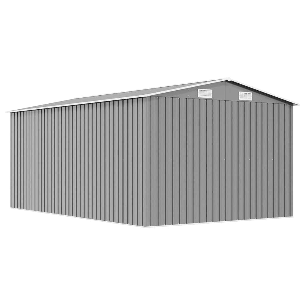 Șopron de grădină, 257x392x181 cm, gri, metal