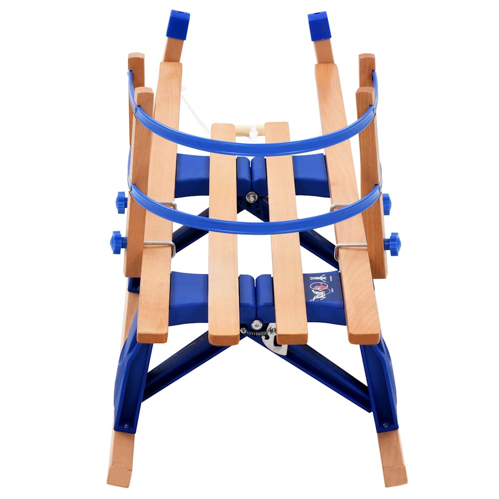 Sanie pliabilă pentru zăpadă cu spătar, lemn, 119 cm