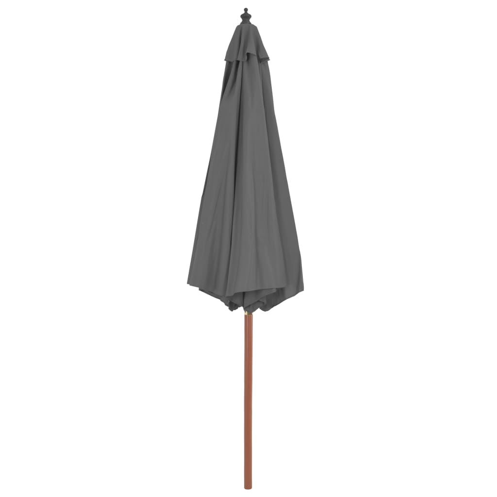 Umbrelă de soare de exterior, stâlp din lemn, 300 cm, antracit