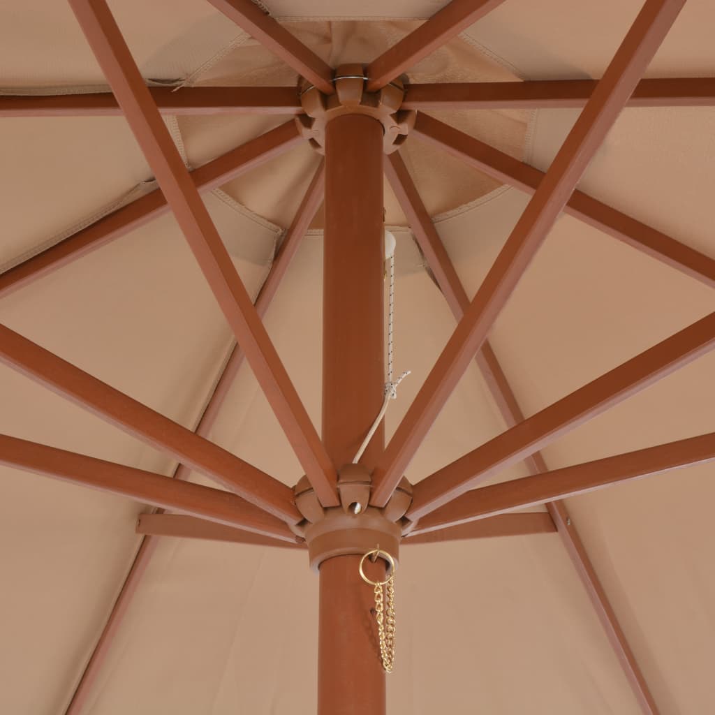 Umbrelă soare de exterior, stâlp metalic, 300 cm, gri taupe