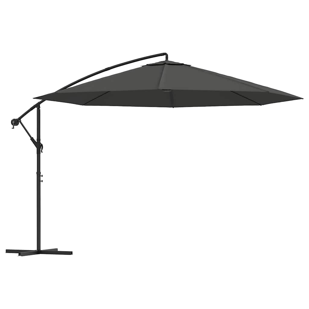 Umbrelă în consolă cu stâlp din aluminiu, 350 cm, antracit