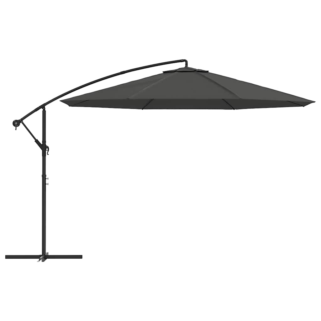 Umbrelă în consolă cu stâlp din aluminiu, 350 cm, antracit