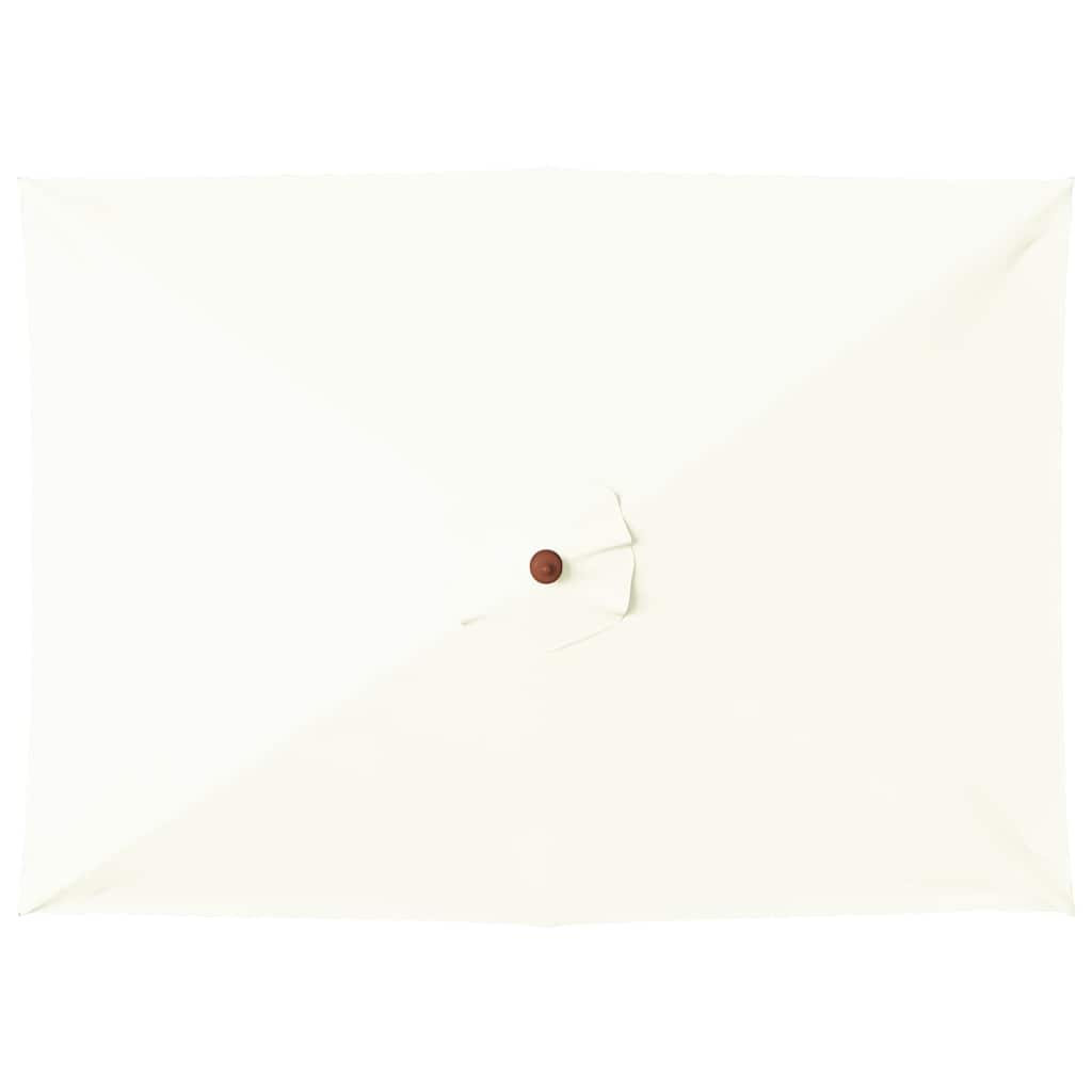 Umbrelă de soare, exterior, stâlp lemn, 150x200 cm, nisipiu