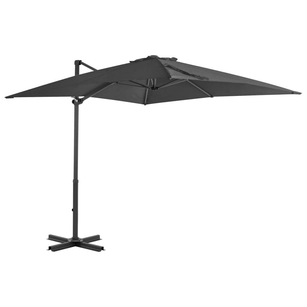 Umbrelă în consolă cu stâlp din aluminiu, antracit, 250x250 cm