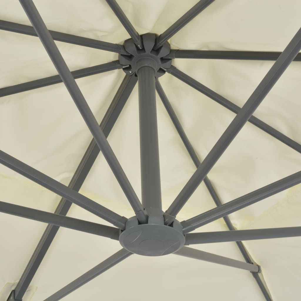 Umbrelă de grădină în consolă cu stâlp din aluminiu 400x300 cm, culoare nisip