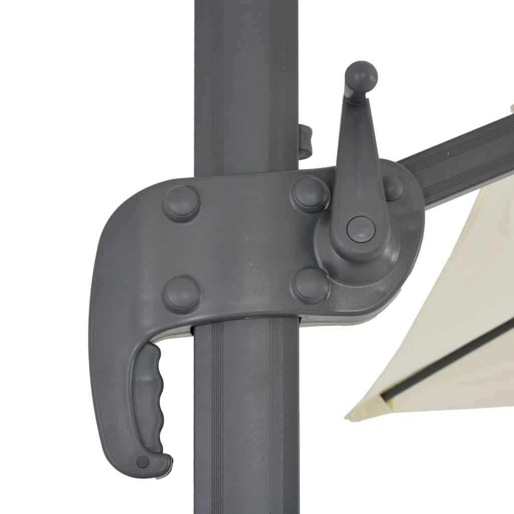 Umbrelă de grădină în consolă cu stâlp din aluminiu 400x300 cm, culoare nisip