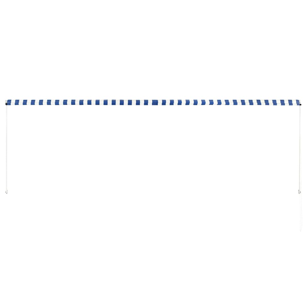 Copertină retractabilă, albastru și alb, 400 x 150 cm