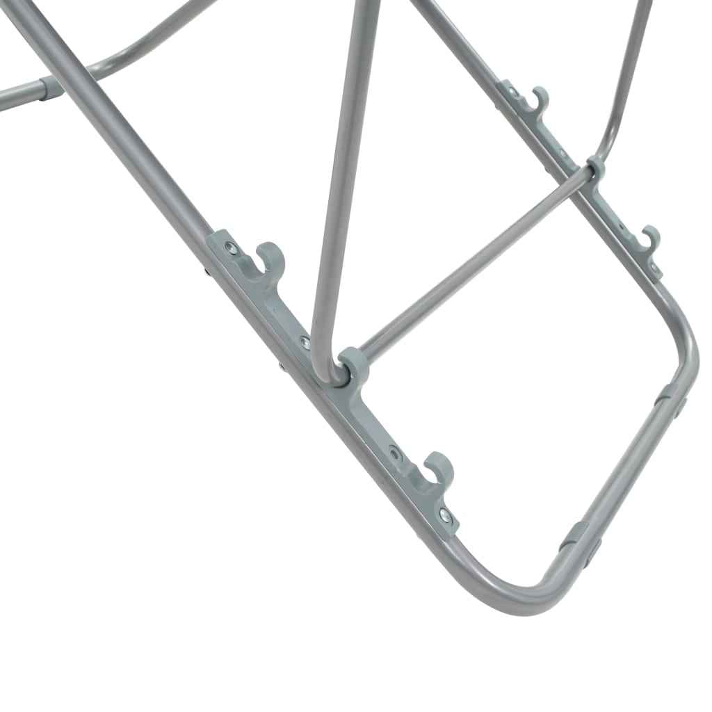 Scaune de plajă pliabile, 2 buc., gri, oțel și țesătură oxford