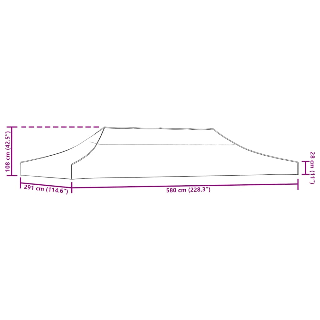 Acoperiș cort de petrecere, antracit, 3 x 6 m