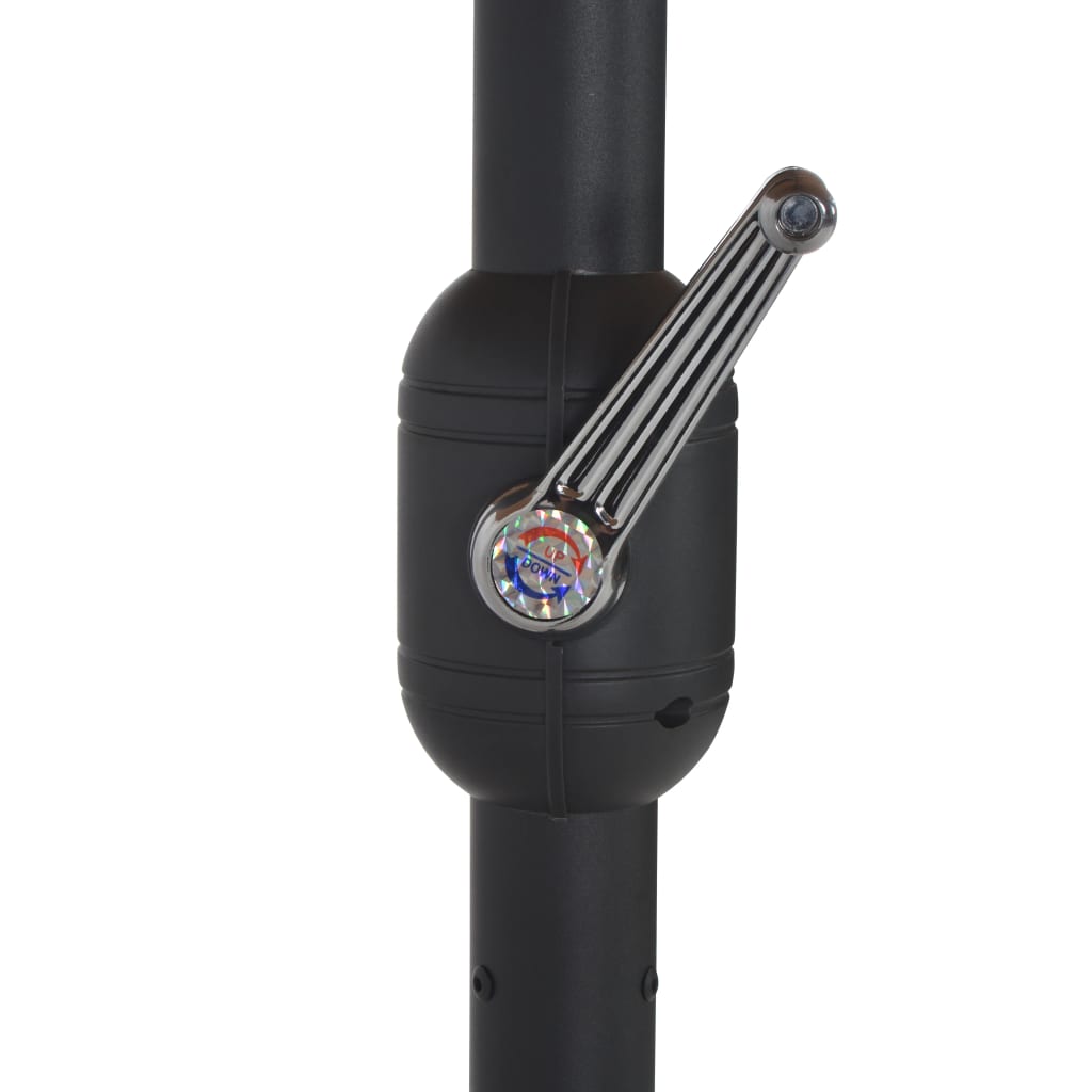 Umbrelă de soare de exterior, stâlp aluminiu, verde, 460x270 cm