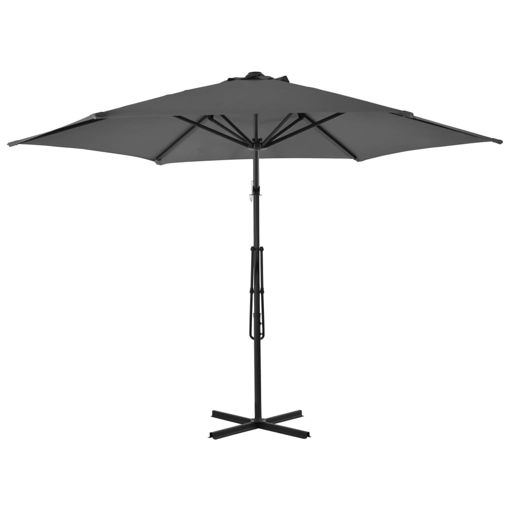 Umbrelă de soare de exterior, stâlp din oțel, antracit, 300 cm