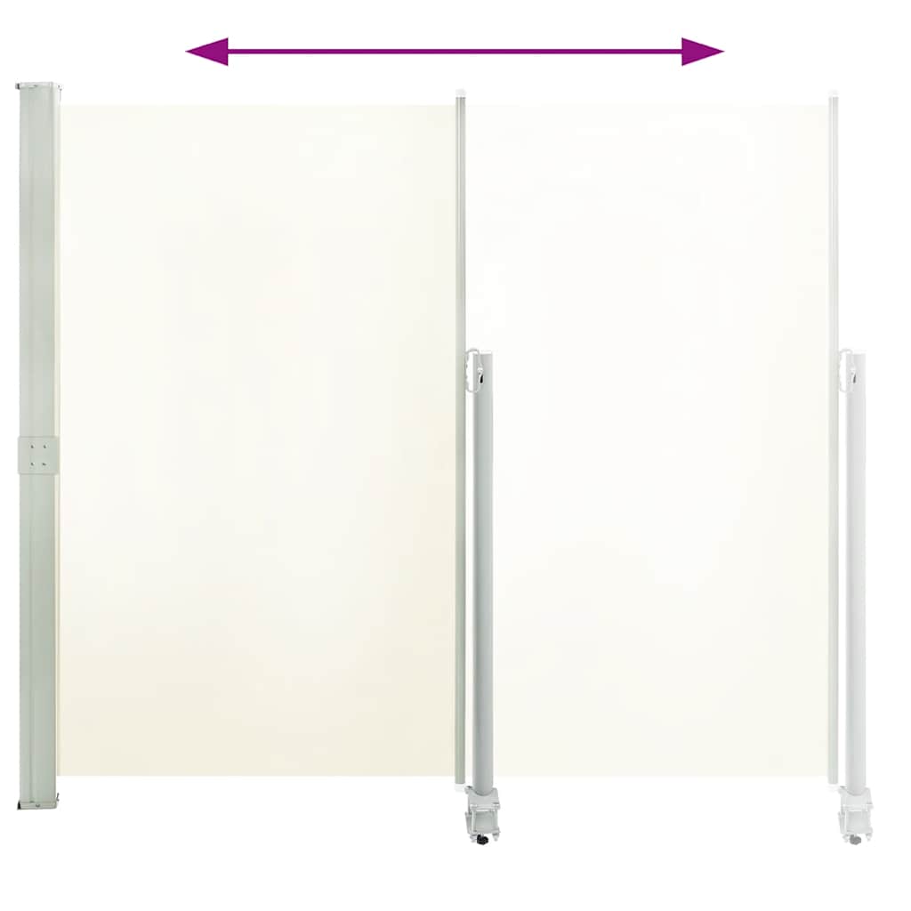 Copertină laterală retractabilă de terasă, crem, 160x300 cm