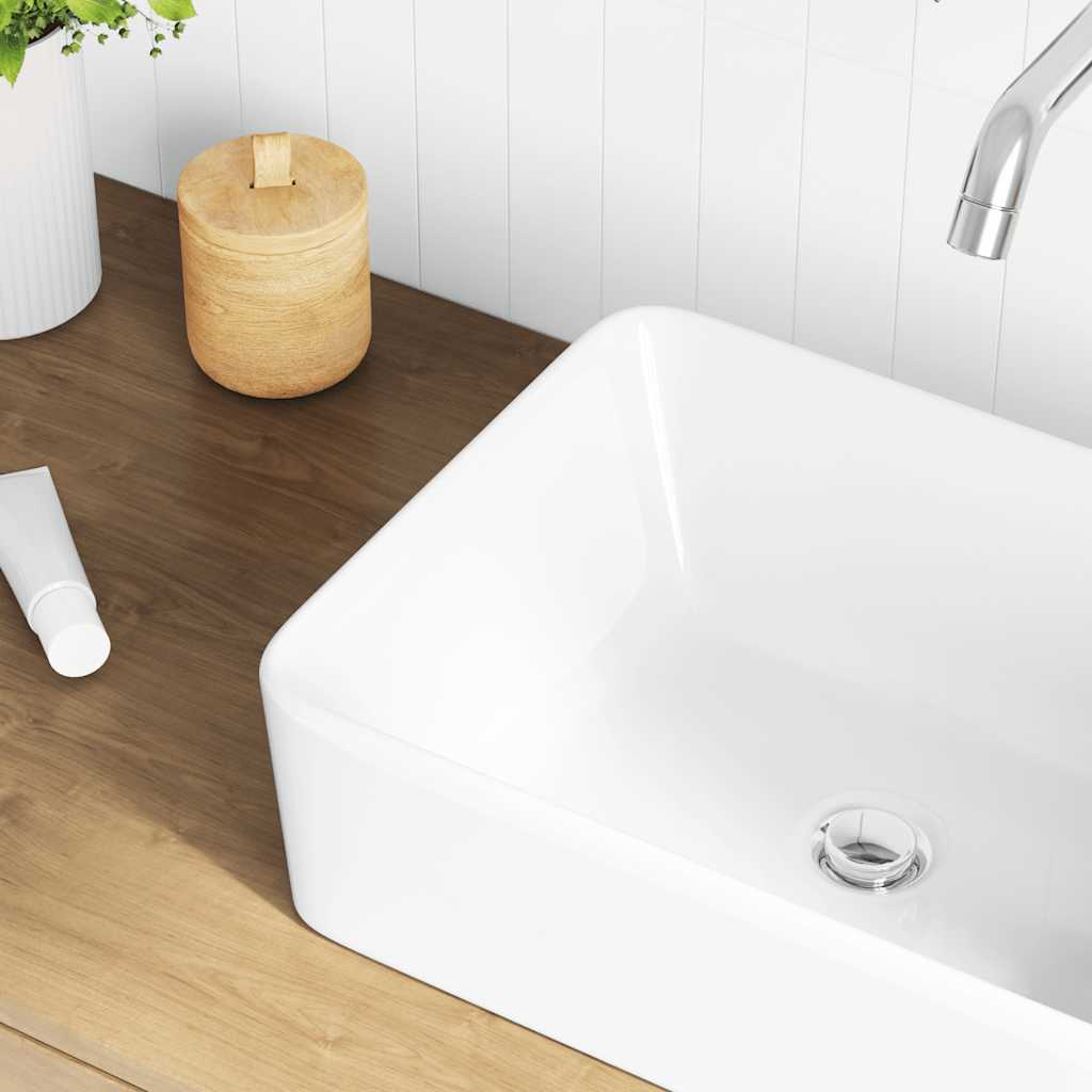 Chiuvetă de baie, alb, 40 x 30 x 13 cm, ceramică