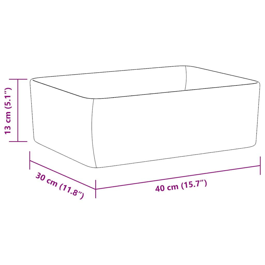 Chiuvetă de baie, negru, 40 x 30 x 13 cm, ceramică