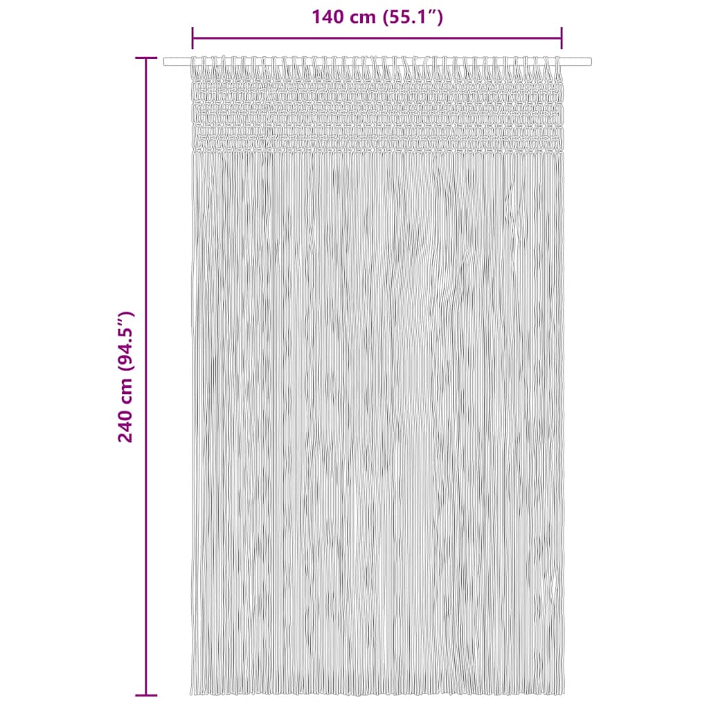 Perdea macrame, 140 x 240 cm, bumbac
