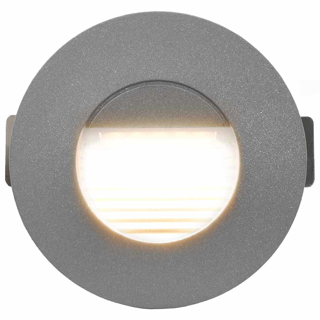 Lămpi de perete LED de exterior, 6 buc., argintiu, 2 W, rotund