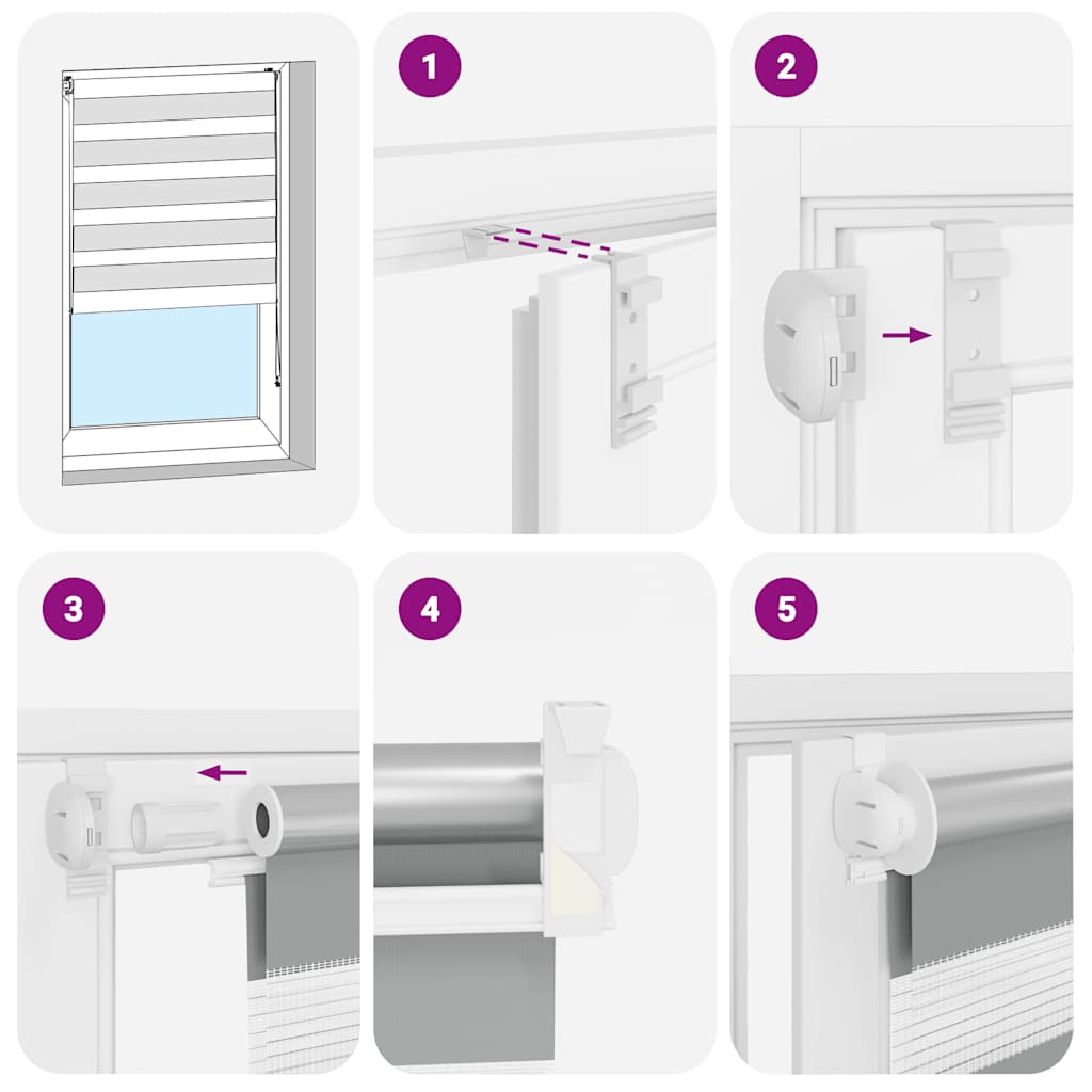 Jaluzea tip zebra, 120 x 230 cm, alb