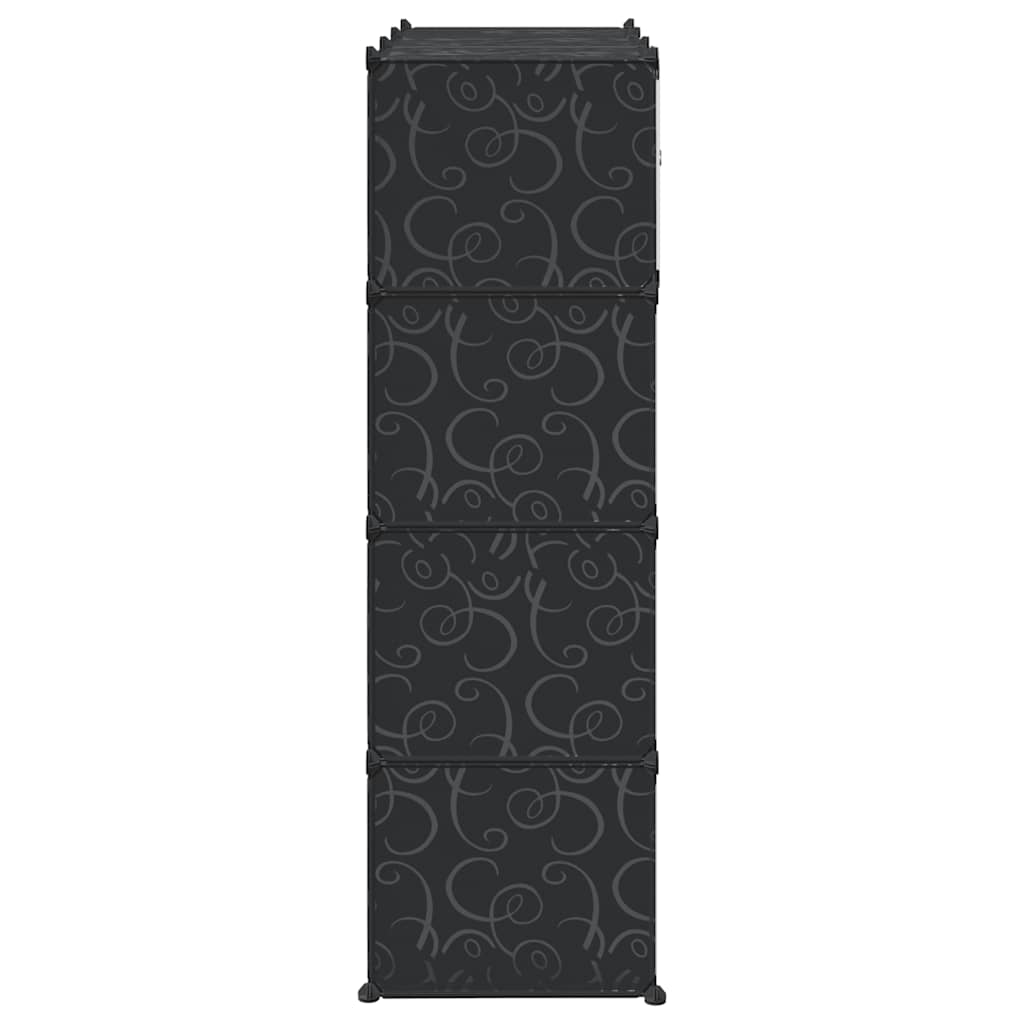 Dulap modular cu 9 compartimente, 109x36,5x143 cm, negru și alb
