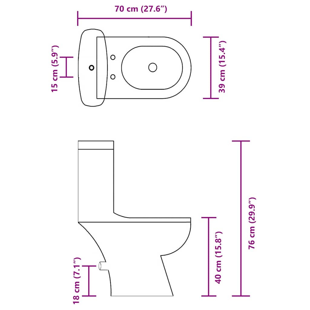 Toaletă cu rezervor, alb