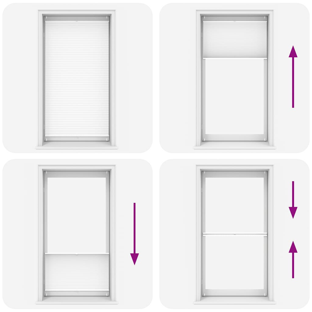 Jaluzea plisse, alb, 100x200 cm, pliuri