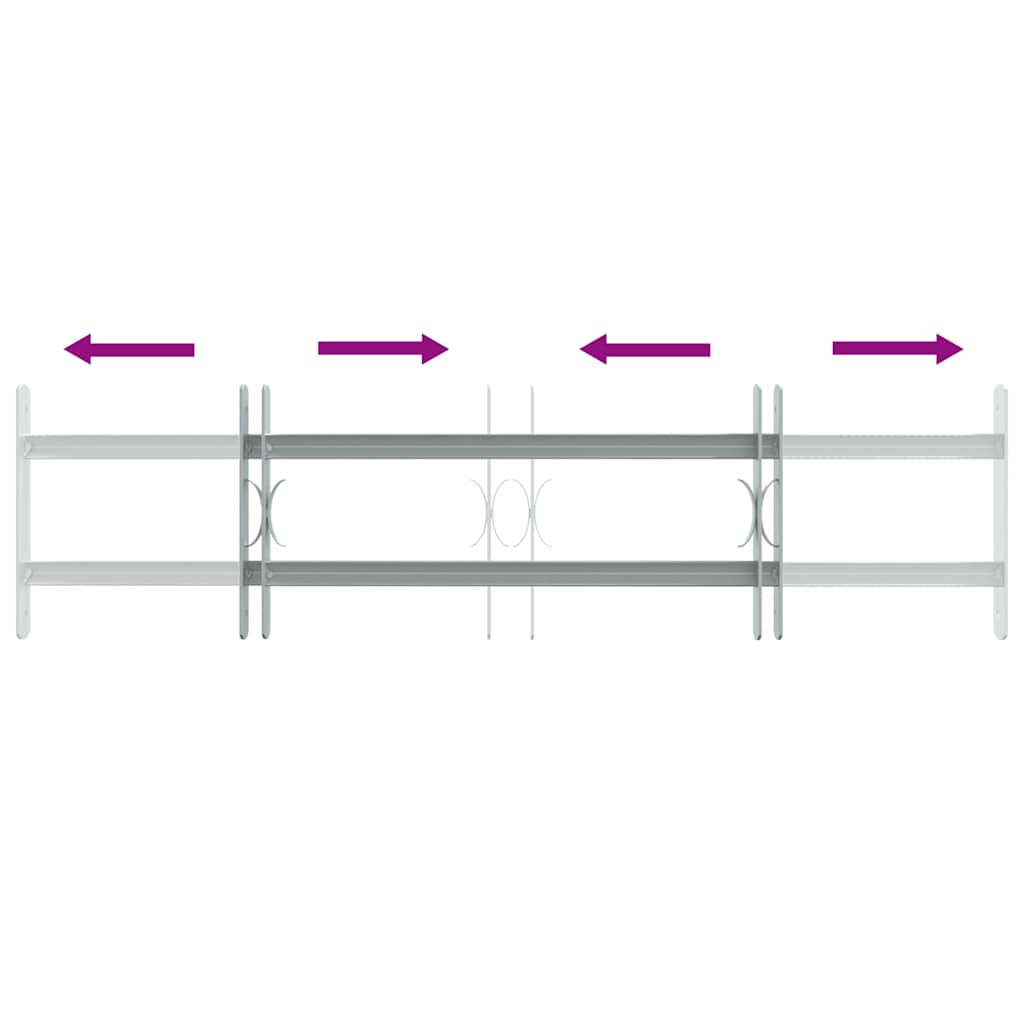 Grilaj de siguranță pentru ferestre cu 2 bare transversale 700-1050 mm