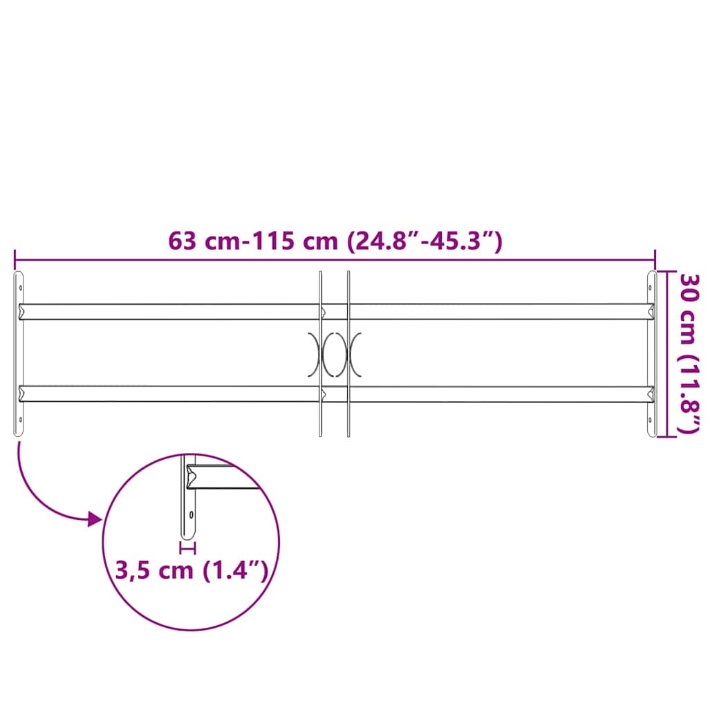 Grilaj de siguranță pentru ferestre cu 2 bare transversale 700-1050 mm
