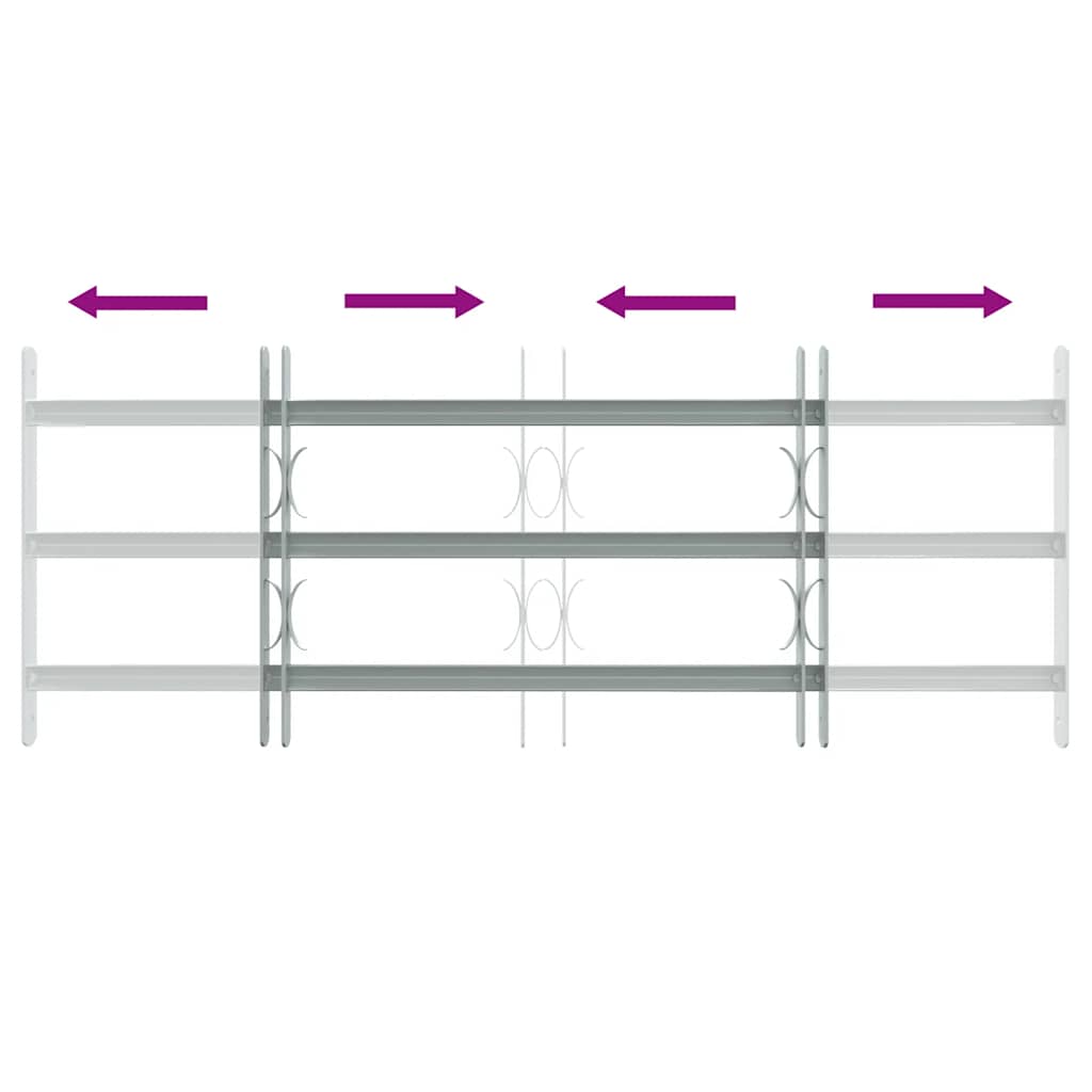 Grilaj de siguranță pentru ferestre cu 3 bare transversale 700-1050 mm