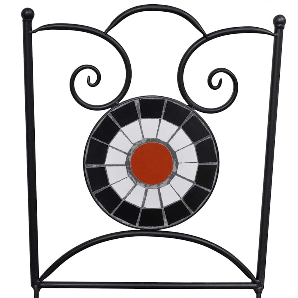 Scaune bistro pliante, 2 buc., cărămiziu și alb, ceramică