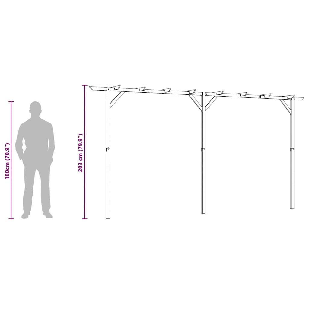 Pergolă de grădină, 410 x 40 x 203 cm, lemn