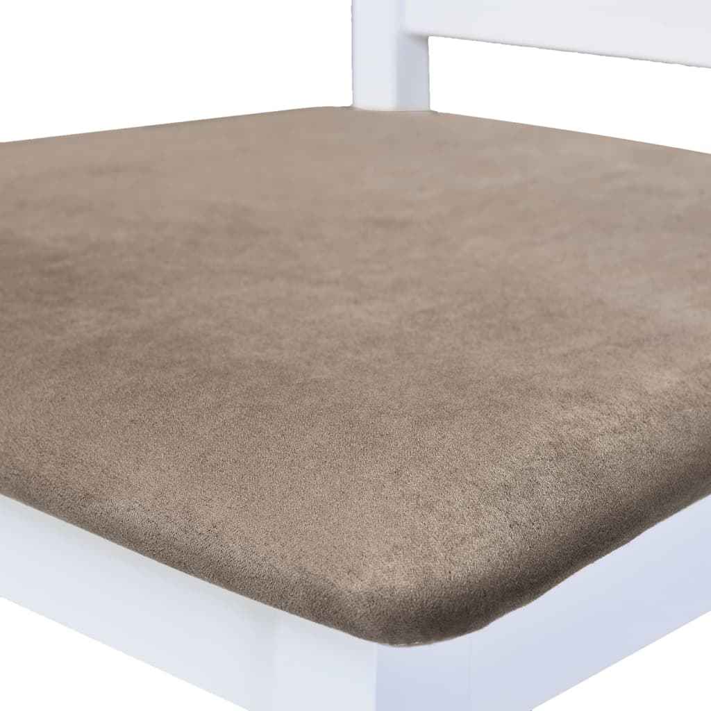 Scaune de bar, 2 buc., alb, material textil