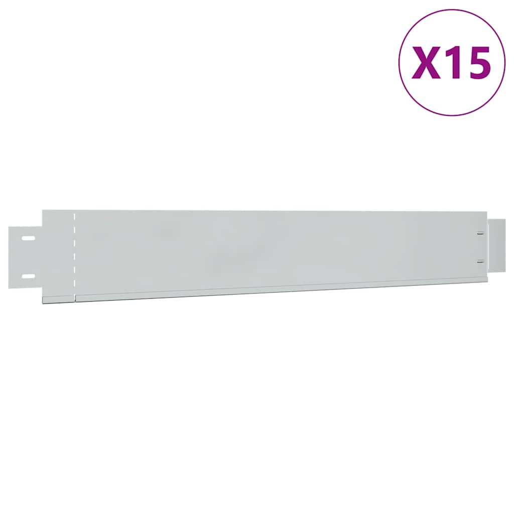 Set gard gazon plăci flexibile 15 buc. 100x14 cm oțel zincat