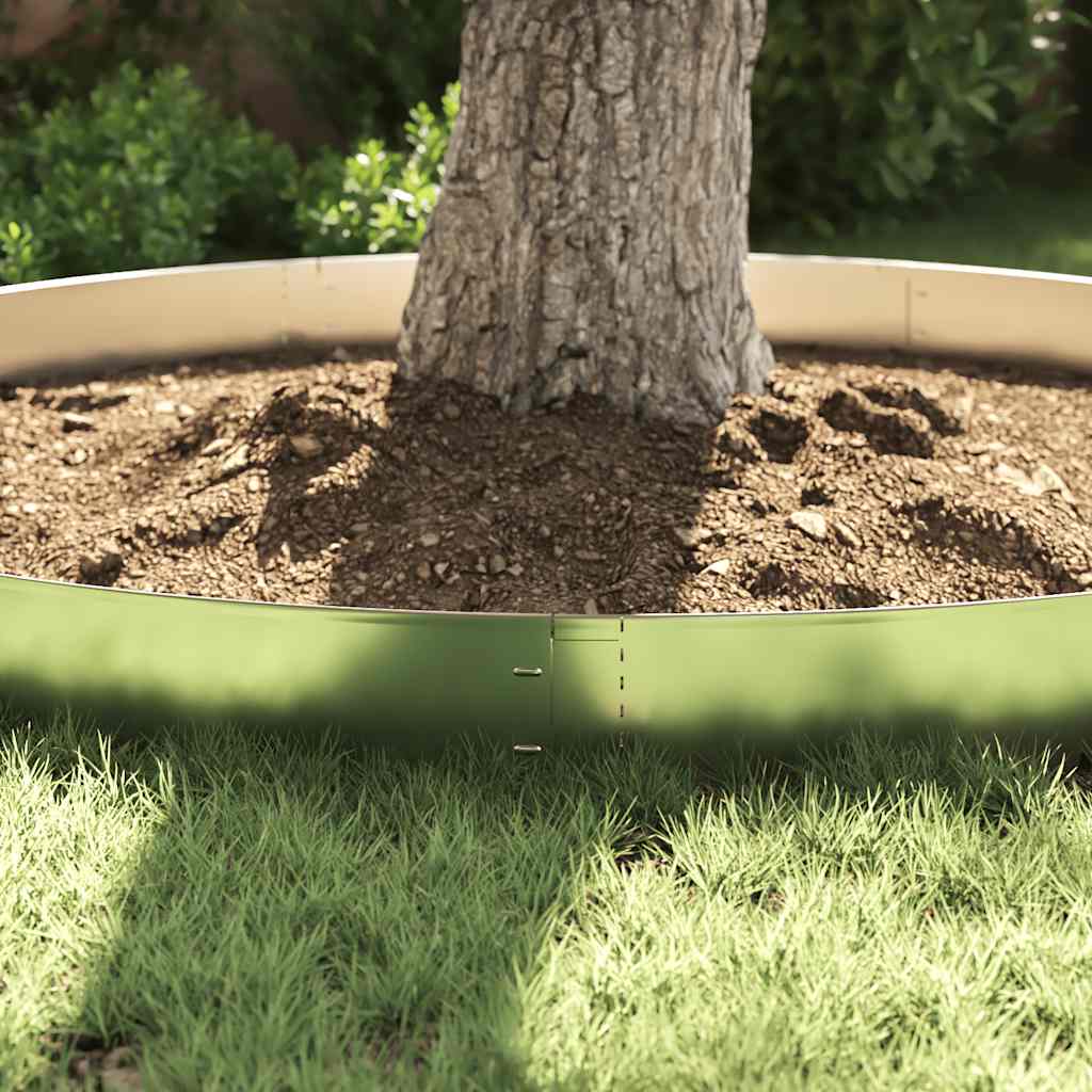 Set gard gazon plăci flexibile 15 buc. 100x14 cm oțel zincat