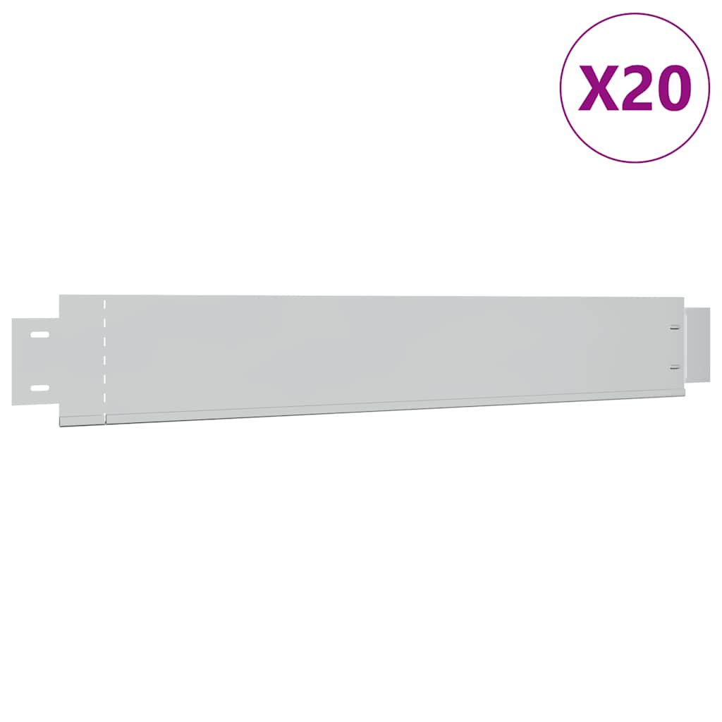 Set gard gazon plăci flexibile 20 buc. 100x14 cm oțel zincat