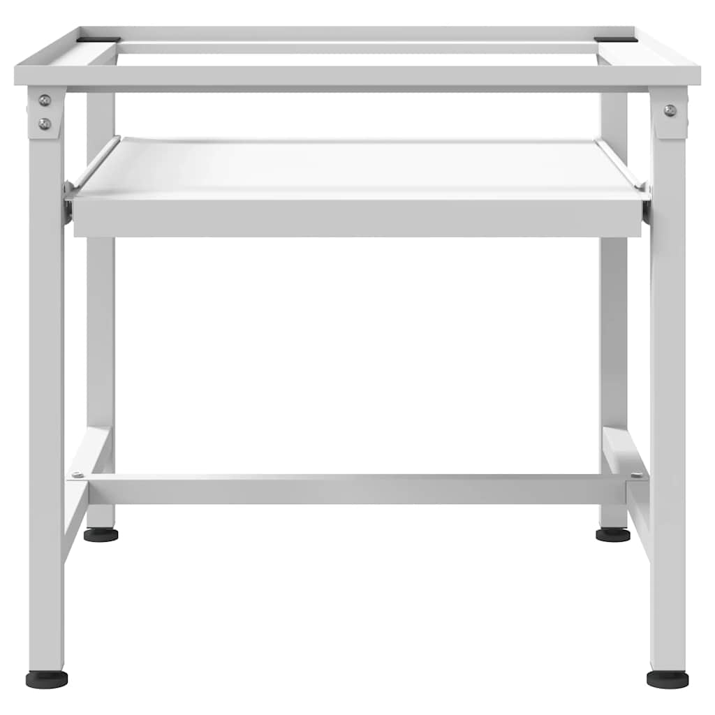 Suport mașină de spălat cu raft retractabil, alb